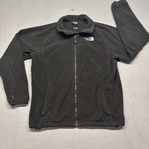 North Face Jacket Womens LG Black Fleece Pile Zip Mock Sweater Outdoors Hiking